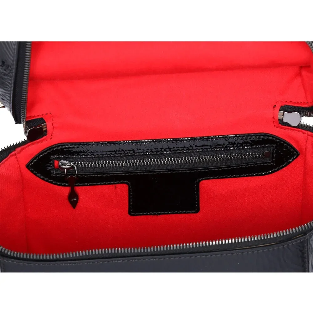 Christian Louboutin Textured Patent Calfskin Rubylou Backpack Black